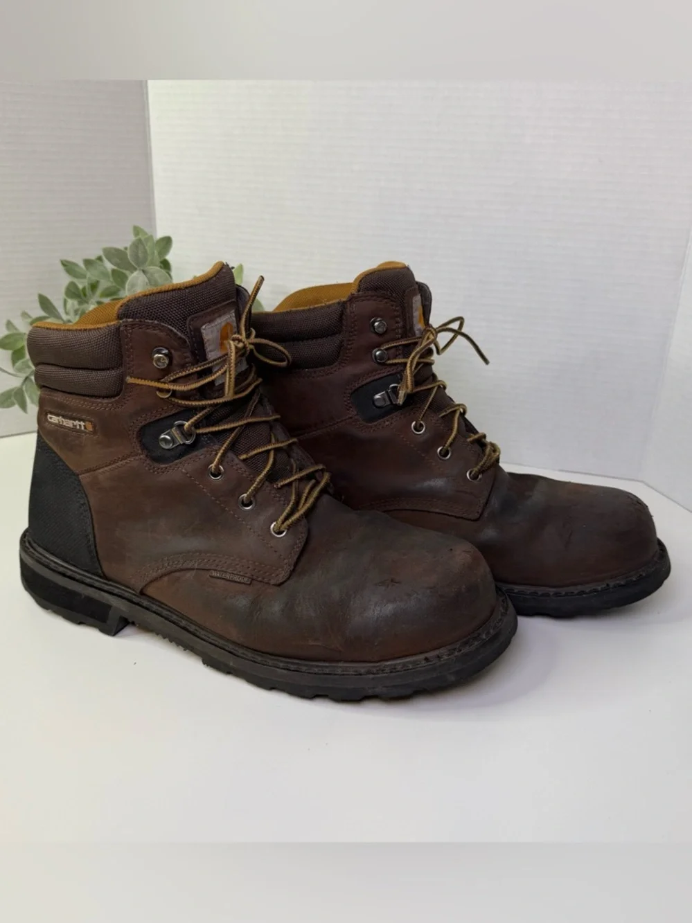 Carhartt CMW6273 Size 10W Brown Leather Waterproof Classic Men's Work Boots